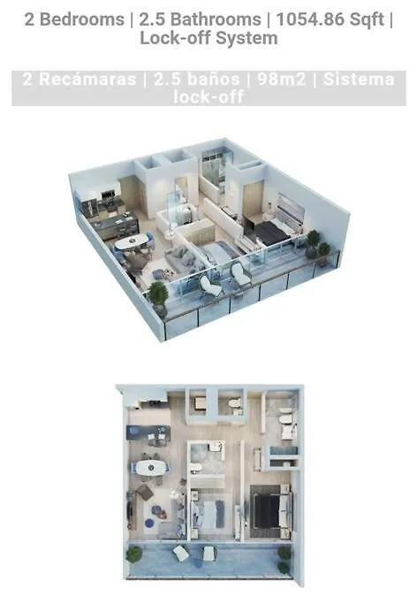 Apartamento Playacar, 2 Recamaras Ph, Bamoa Residencial Playa del Carmen 0*,  México